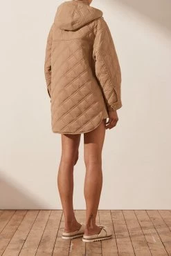 Shona Joy TOPS SJ QUILTED JACKET - CAMEL