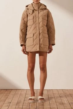 Shona Joy TOPS SJ QUILTED JACKET - CAMEL