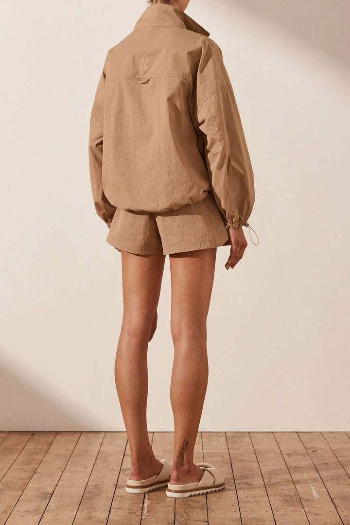Shona Joy TOPS SJ ZIP UP ANORAK TOP - CAMEL