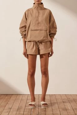 Shona Joy SJ DRAWSTRING SHORT - CAMEL