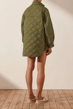 Shona Joy TOPS SJ QUILTED JACKET - KHAKI