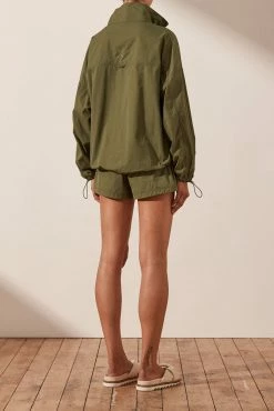 Shona Joy SJ ZIP UP ANORAK TOP - KHAKI