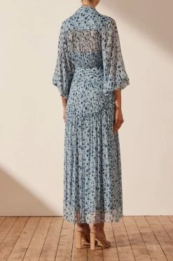 Shona Joy DRESSES FRANCESCA BUTTON UP RUCHED MIDI DRESS