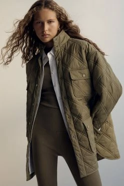 Shona Joy TOPS SJ QUILTED JACKET - KHAKI