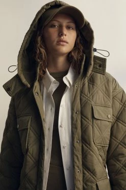 Shona Joy TOPS SJ QUILTED JACKET - KHAKI