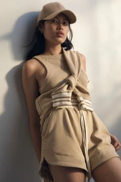 Shona Joy SJ CURVED HEM SHORT - TAN