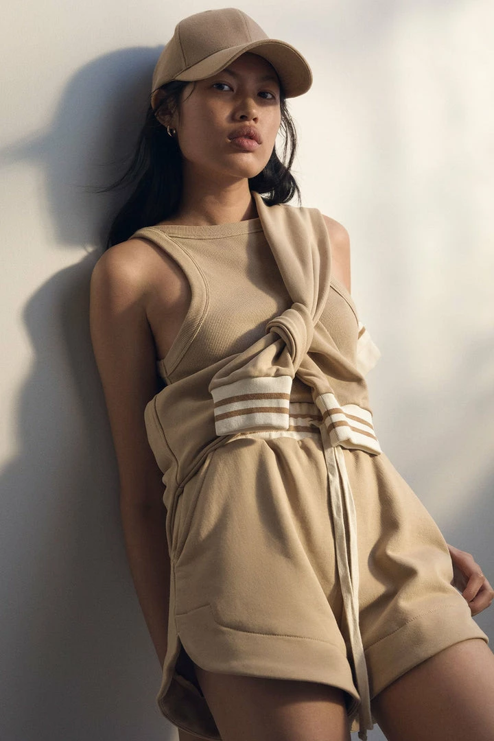 Shona Joy SJ CURVED HEM SHORT - TAN