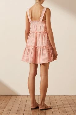 Shona Joy DRESSES ROBERTA TIERED FRILL MINI DRESS - RED
