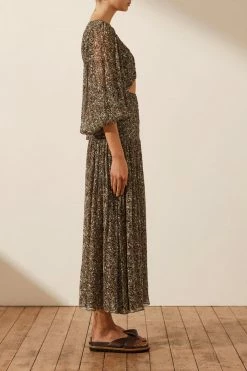 Shona Joy DRESSES ADELINE RUCHED CUT OUT MIDI DRESS