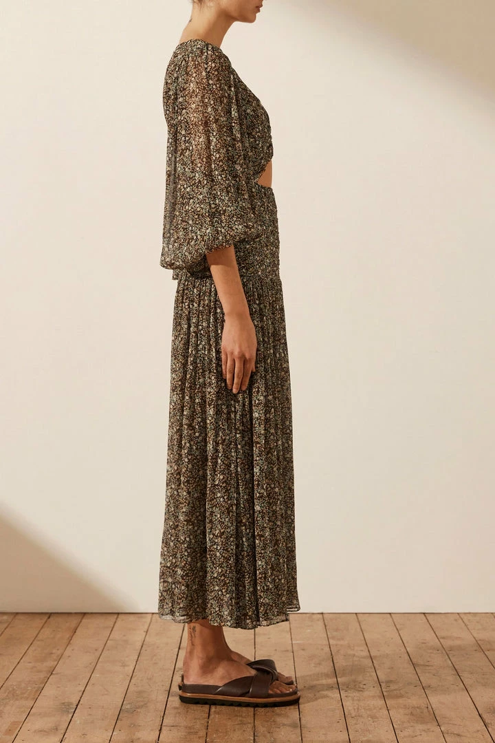 Shona Joy DRESSES ADELINE RUCHED CUT OUT MIDI DRESS