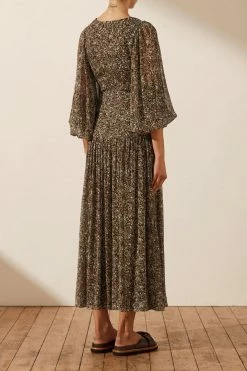 Shona Joy DRESSES ADELINE RUCHED CUT OUT MIDI DRESS