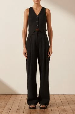Shona Joy SARA UTILITY RELAXED PANT - BLACK
