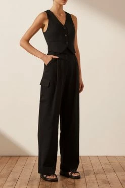 Shona Joy SARA UTILITY RELAXED PANT - BLACK