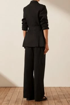 Shona Joy TOPS SARA DOUBLE BREASTED BLAZER - BLACK