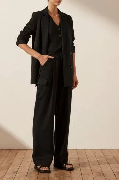 Shona Joy SARA TAILORED FITTED VEST - BLACK