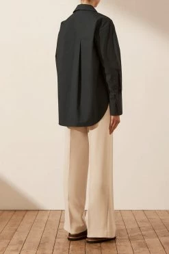 Shona Joy ISABELLA OVERSIZED WIDE CUFF SHIRT - BLACK