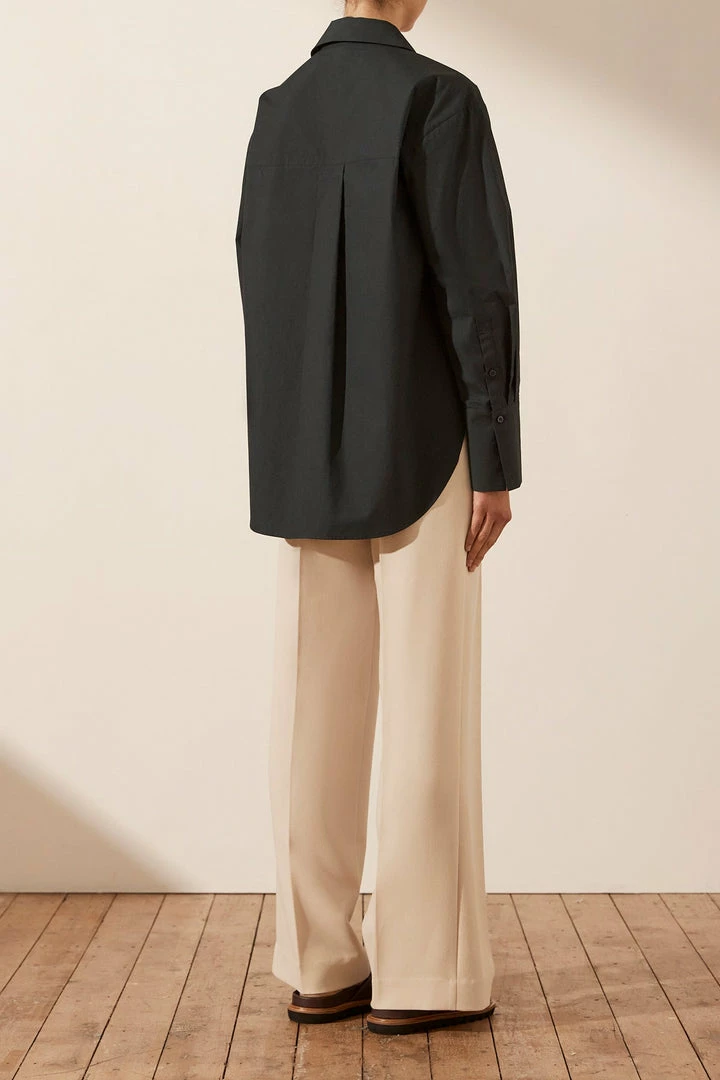 Shona Joy ISABELLA OVERSIZED WIDE CUFF SHIRT - BLACK