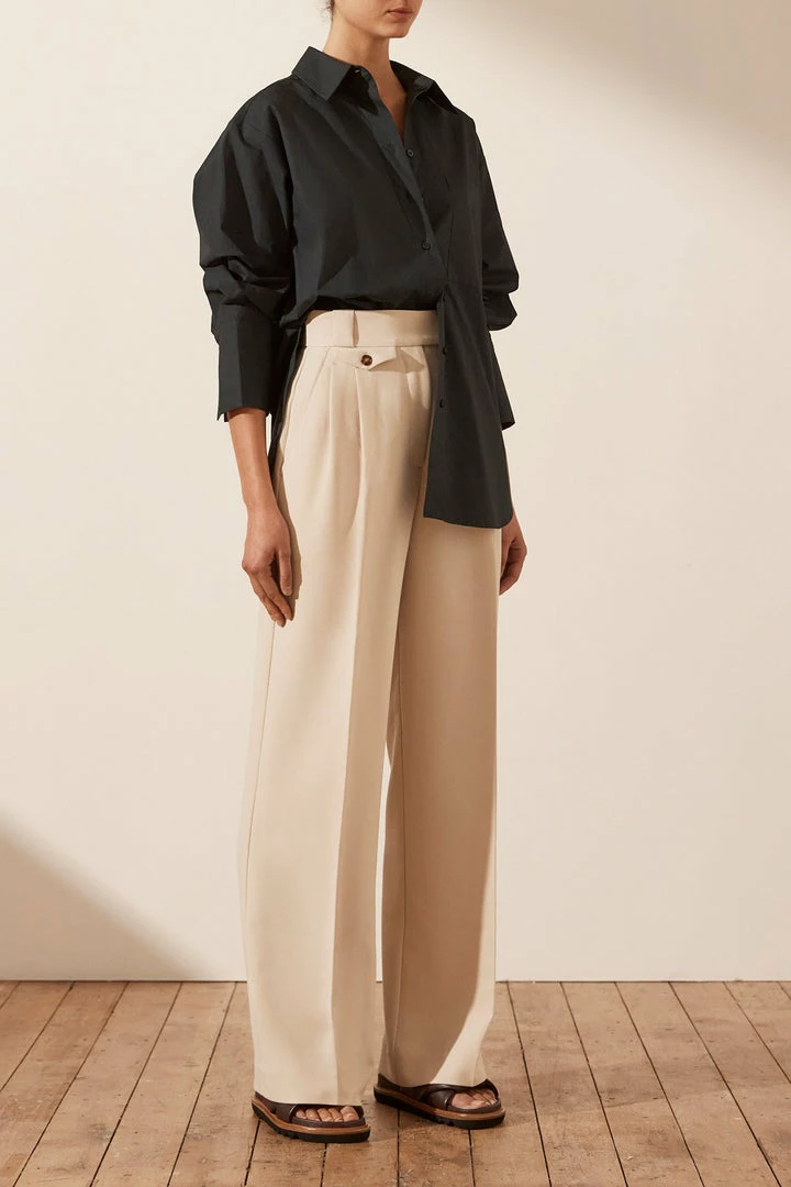 Shona Joy ISABELLA OVERSIZED WIDE CUFF SHIRT - BLACK