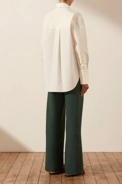 Shona Joy ISABELLA OVERSIZED WIDE CUFF SHIRT - IVORY TOPS