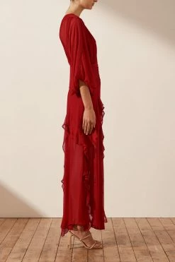 Shona Joy LÈONIE ROUND NECK BALLOON SLEEVE MAXI DRESS - SCARLETT DRESSES