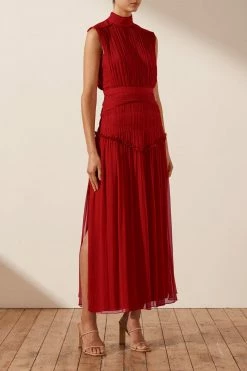Shona Joy LÈONIE HIGH NECK MIDI DRESS - SCARLETT DRESSES