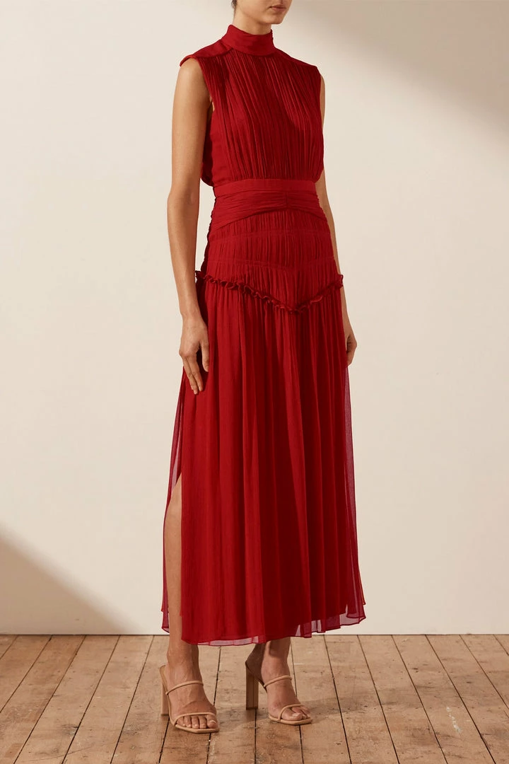 Shona Joy LÈONIE HIGH NECK MIDI DRESS - SCARLETT DRESSES