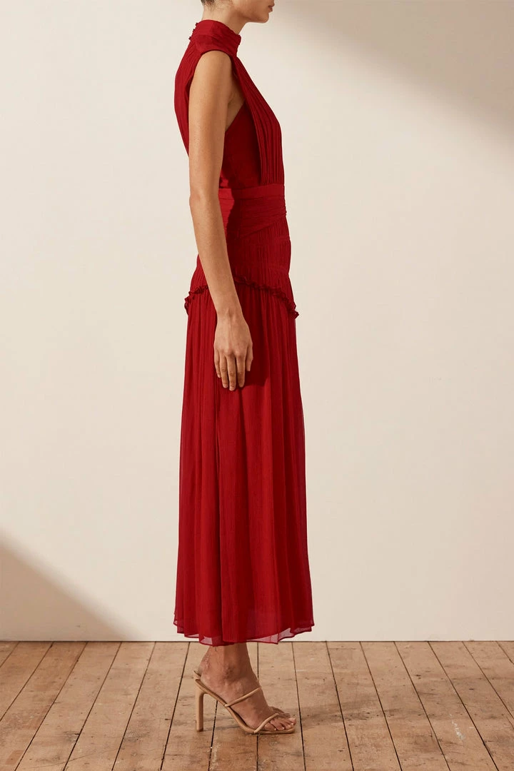 Shona Joy LÈONIE HIGH NECK MIDI DRESS - SCARLETT DRESSES