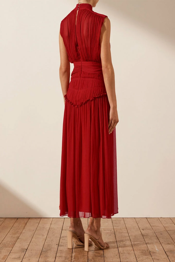 Shona Joy LÈONIE HIGH NECK MIDI DRESS - SCARLETT DRESSES
