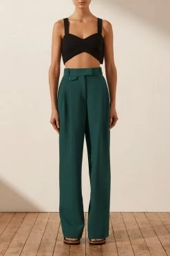 Shona Joy IRENA HIGH WAISTED TAILORED PANT - ROSEMARY SHORTS & PANTS