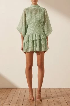 Shona Joy DRESSES AURORE LONG SLEEVE RUCHED MINI DRESS