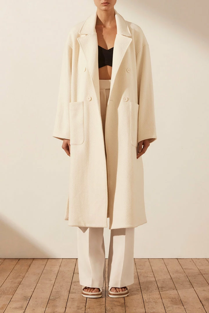 Shona Joy TOPS OLIVIER OVERSIZED LONG COAT - CREAM