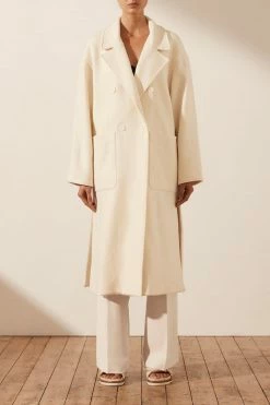 Shona Joy TOPS OLIVIER OVERSIZED LONG COAT - CREAM