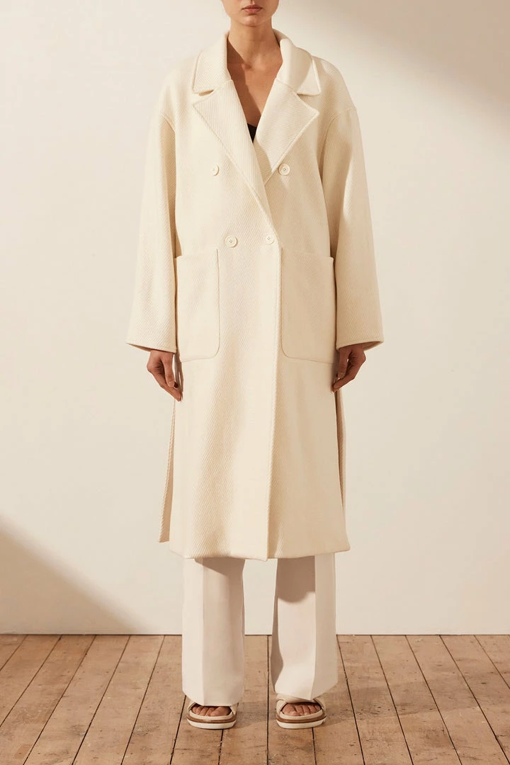 Shona Joy TOPS OLIVIER OVERSIZED LONG COAT - CREAM