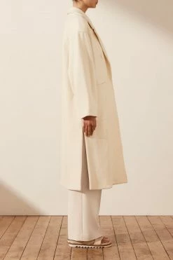 Shona Joy TOPS OLIVIER OVERSIZED LONG COAT - CREAM