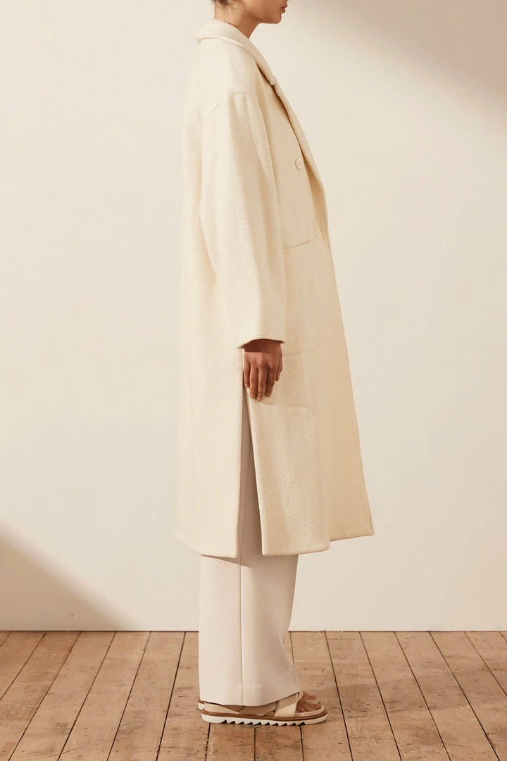 Shona Joy TOPS OLIVIER OVERSIZED LONG COAT - CREAM