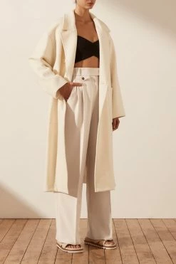 Shona Joy TOPS OLIVIER OVERSIZED LONG COAT - CREAM