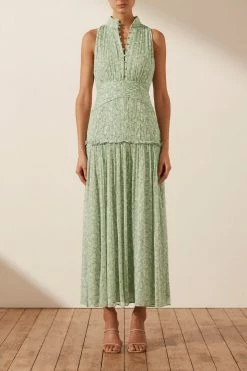 Shona Joy DRESSES AURORE SLEEVELESS BUTTON UP MIDI DRESS