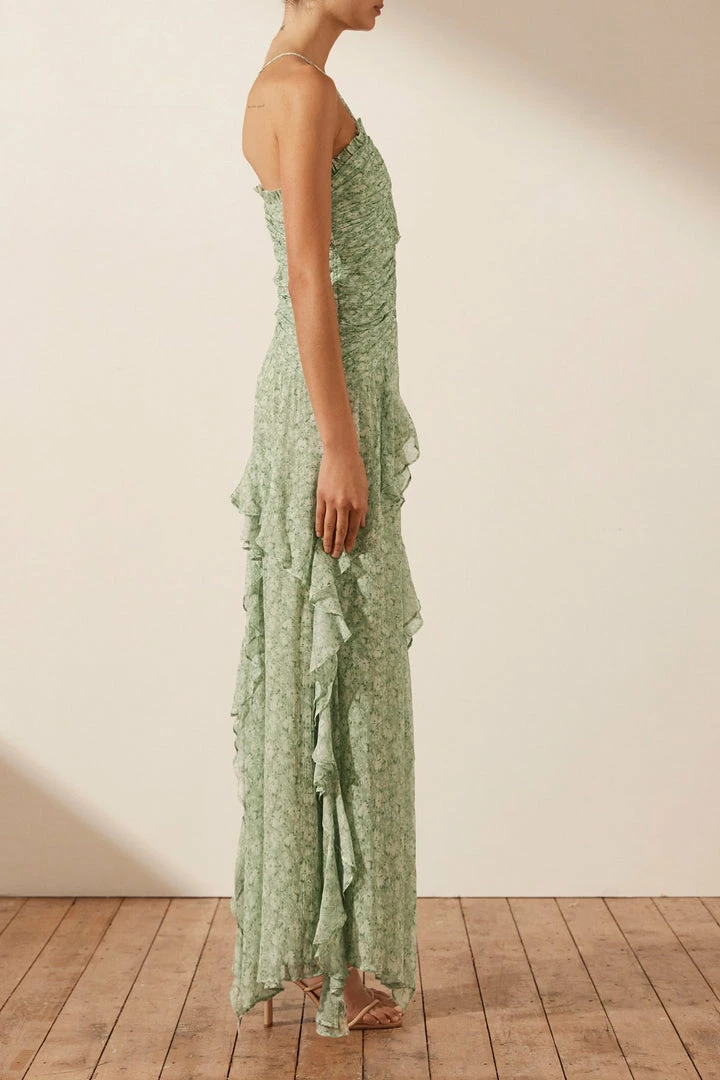 Shona Joy AURORE RUCHED FRILL MAXI DRESS