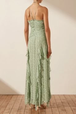 Shona Joy AURORE RUCHED FRILL MAXI DRESS