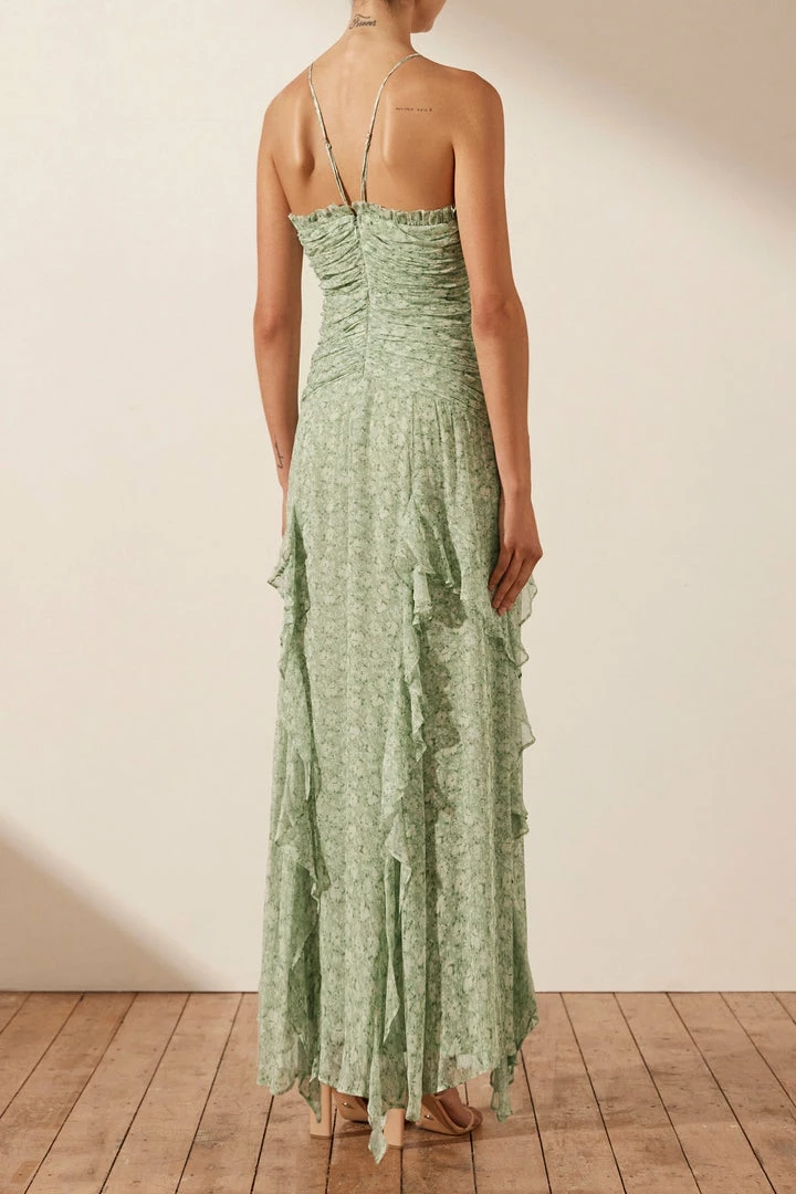 Shona Joy AURORE RUCHED FRILL MAXI DRESS