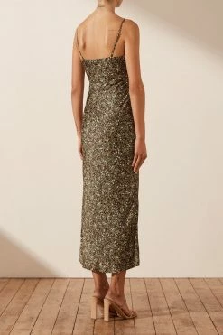 Shona Joy AVRIEL LACE UP MIDI DRESS DRESSES