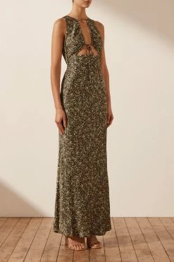 Shona Joy AVRIEL CUT OUT FRONT MAXI DRESS
