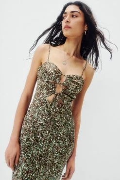 Shona Joy AVRIEL LACE UP MIDI DRESS DRESSES