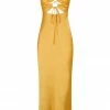 Shona Joy DRESSES ALMA LACE UP MIDI DRESS - SAFFRON