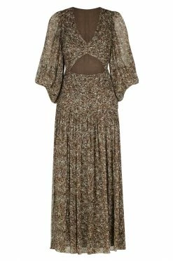 Shona Joy DRESSES ADELINE RUCHED CUT OUT MIDI DRESS