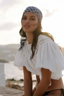 Shona Joy ADRIANA LINEN SHORT SLEEVE BLOUSE - RICE TOPS