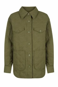 Shona Joy ALESSIA OVERSIZED QUILTED JACKET - BAYLEAF TOPS