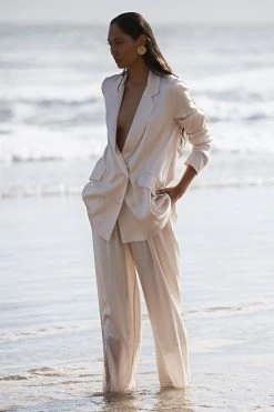 Shona Joy LA LUNE DOUBLE BREASTED BLAZER - CREAM TOPS