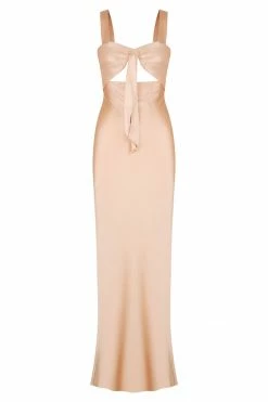 Shona Joy DRESSES LA LUNE BOW TIE MAXI DRESS - DESERT ROSE
