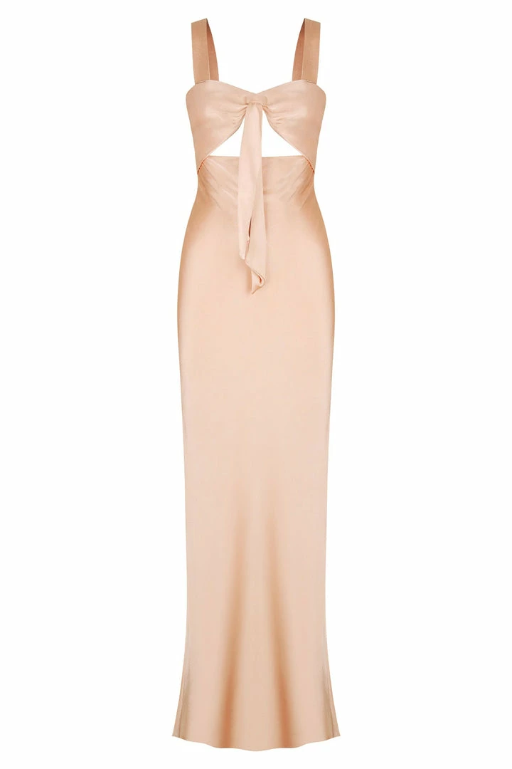Shona Joy DRESSES LA LUNE BOW TIE MAXI DRESS - DESERT ROSE